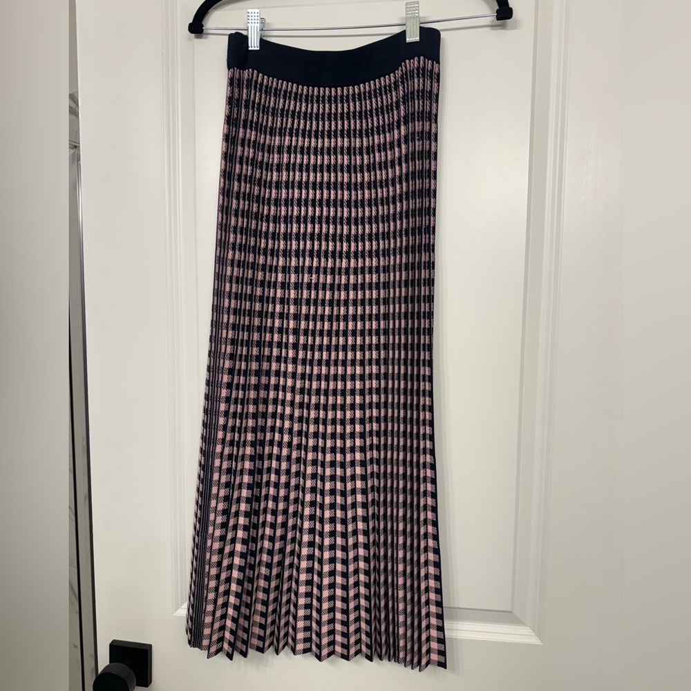 Derek lam 10 Crosby Pink and nay Checkered Pleated Skirt